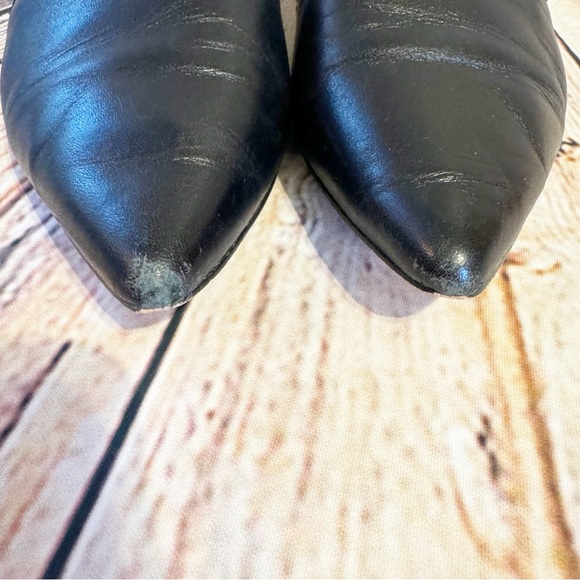 Halston | black leather pointed toe flats 7.5 - Picture 12 of 14